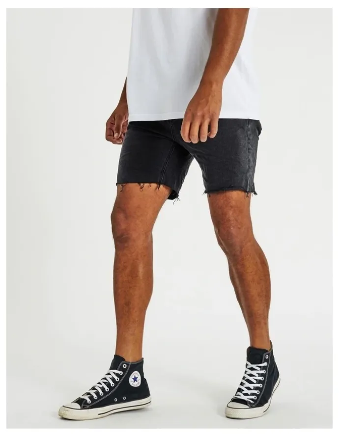 KSCY KS5 Slim Denim Shorts in Vintage Black