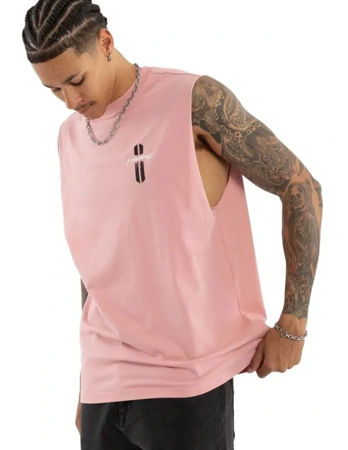 KSCY Pillar Relaxed Muscle Tee in Pink