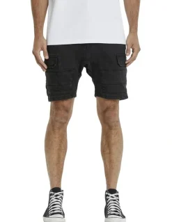 KSCY Salem Cargo Short in Obsidian Black
