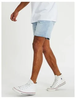 KSCY Slim Denim Shorts in Sun Bleached Blue