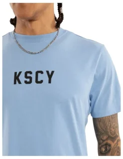 KSCY Smoke Dual Curved Tee in Blue