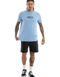 KSCY Smoke Dual Curved Tee in Blue