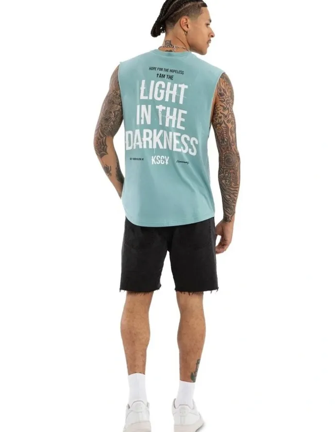 KSCY Story Dual Curved Muscle Tee in Green