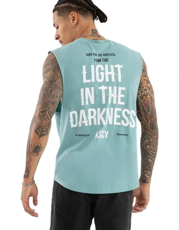 KSCY Story Dual Curved Muscle Tee in Green