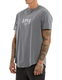 KSCY Winged Dual Curved Tee in Grey