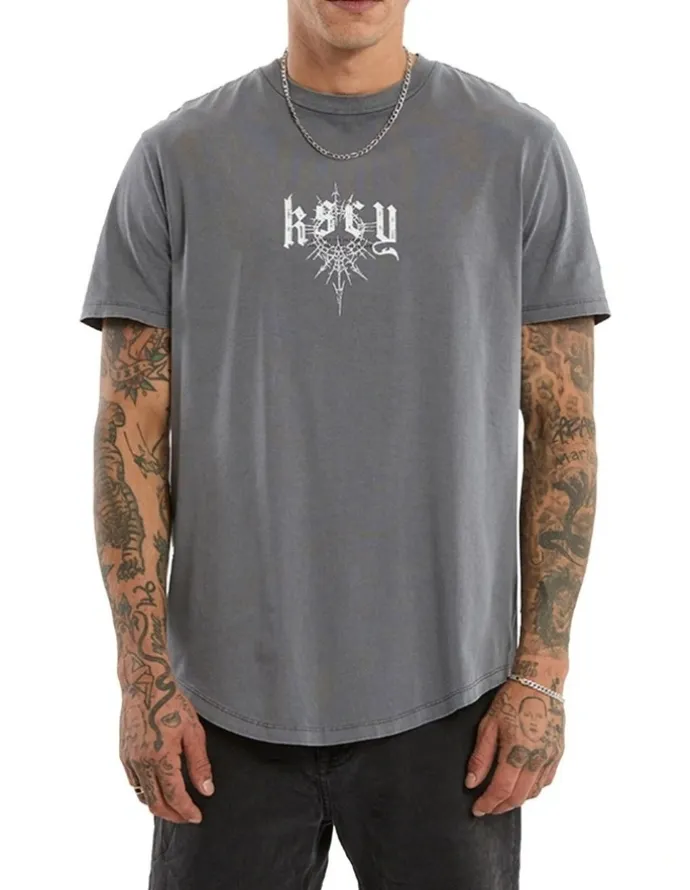 KSCY Winged Dual Curved Tee in Grey