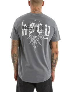 KSCY Winged Dual Curved Tee in Grey