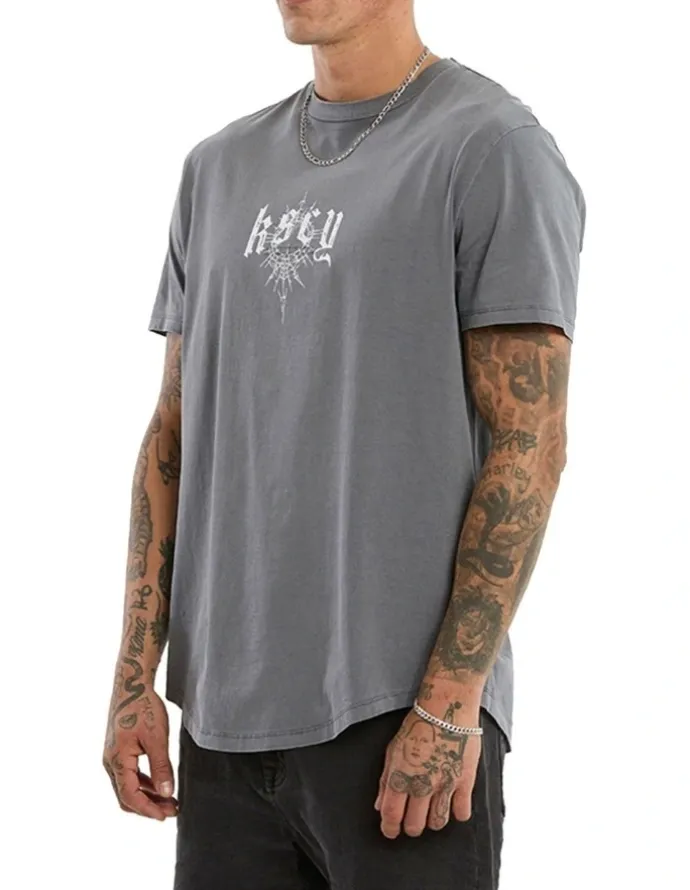 KSCY Winged Dual Curved Tee in Grey
