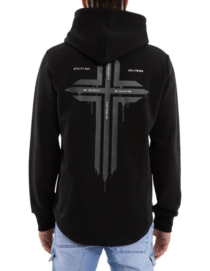 KSCY Worship Dual Curved Hoodie in Black