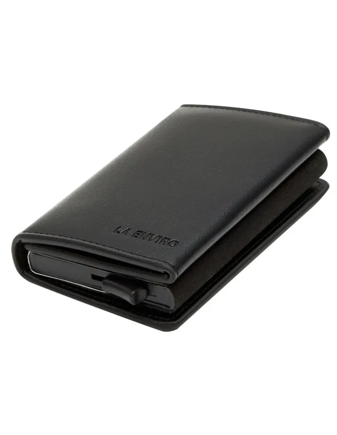 La Enviro Leura 2.0 Minimalist Coin Pocket Wallet in Black