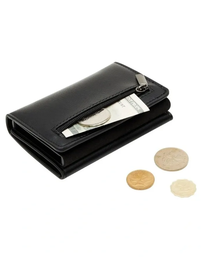 La Enviro Leura 2.0 Minimalist Coin Pocket Wallet in Black