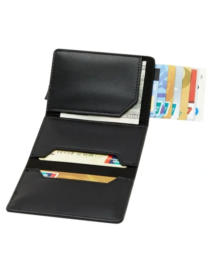 La Enviro Leura 2.0 Minimalist Coin Pocket Wallet in Black