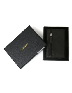 La Enviro Leura Minimalist Unisex Vegan Leather Coin Pocket Wallet in Black