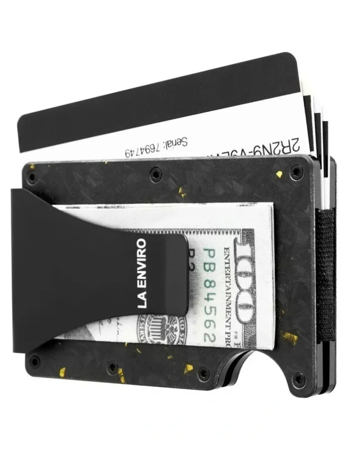 La Enviro Lorne Forged Carbon Wallet in Matte Gold