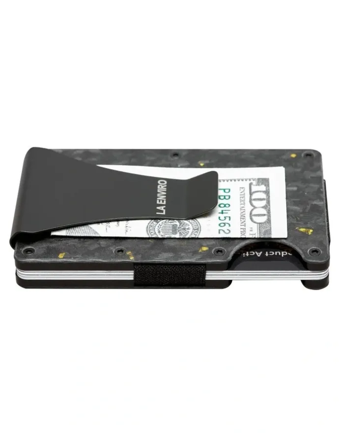 La Enviro Lorne Forged Carbon Wallet in Matte Gold