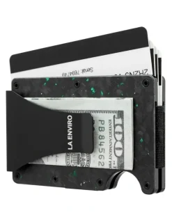 La Enviro Lorne Forged Carbon Wallet in Matte Green