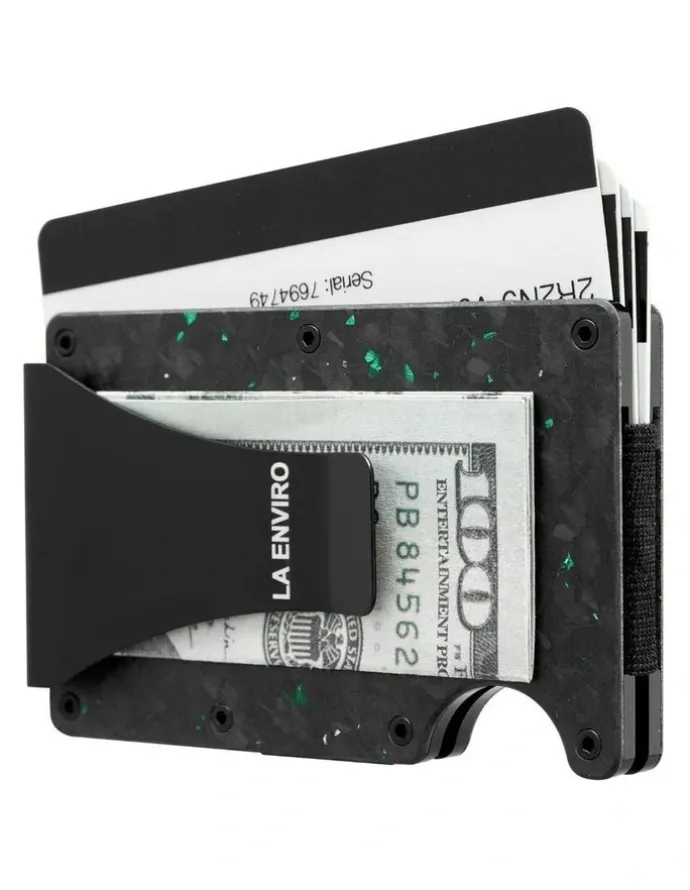 La Enviro Lorne Forged Carbon Wallet in Matte Green