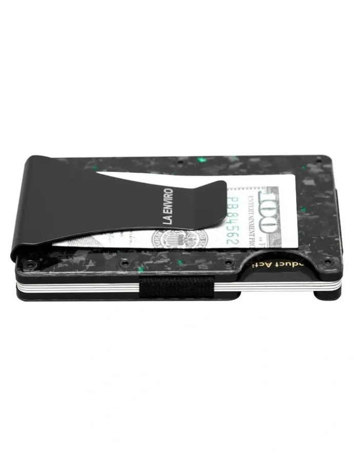 La Enviro Lorne Forged Carbon Wallet in Gloss Green