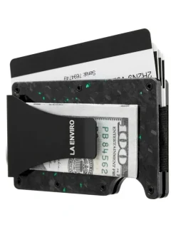 La Enviro Lorne Forged Carbon Wallet in Gloss Green