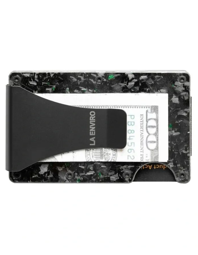 La Enviro Lorne Forged Carbon Wallet in Gloss Green