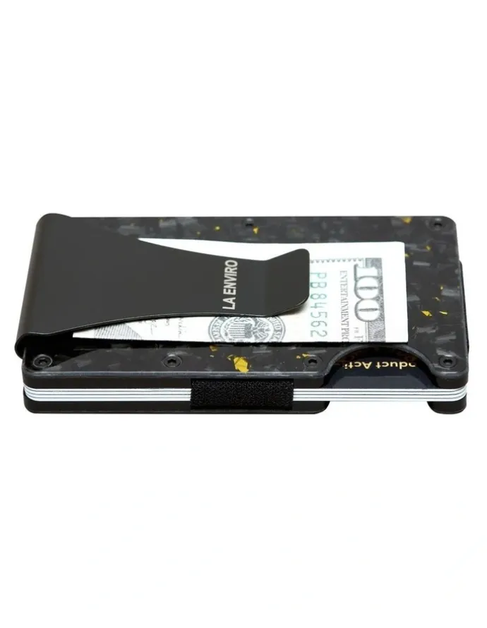 La Enviro Lorne Forged Carbon Wallet in Gloss Gold