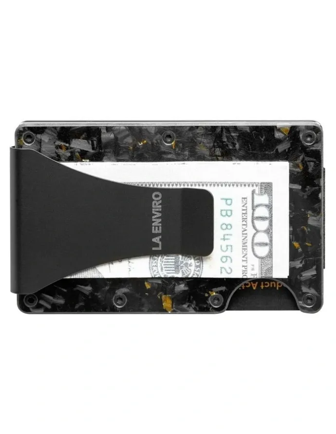 La Enviro Lorne Forged Carbon Wallet in Gloss Gold