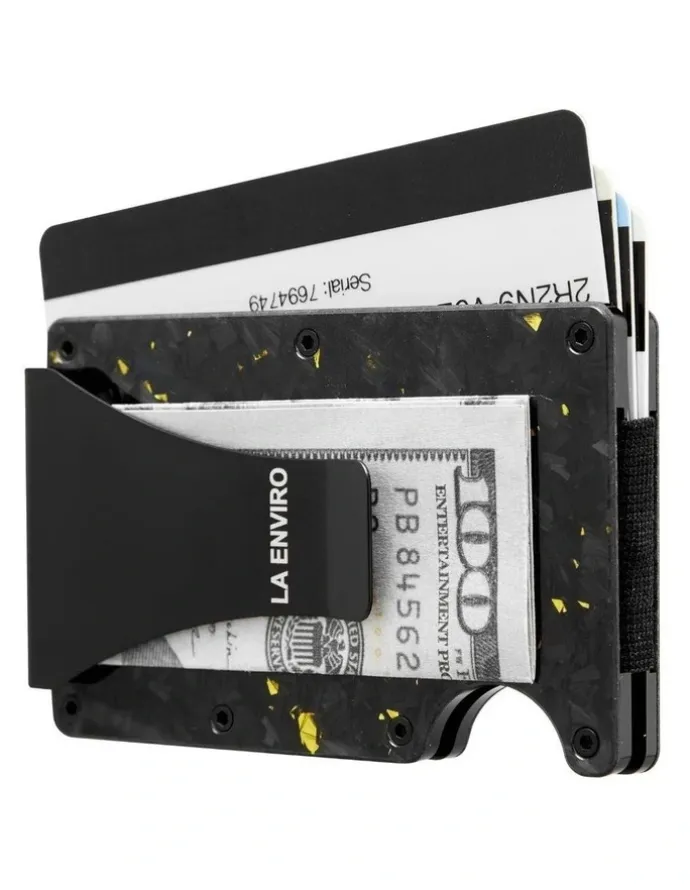 La Enviro Lorne Forged Carbon Wallet in Gloss Gold