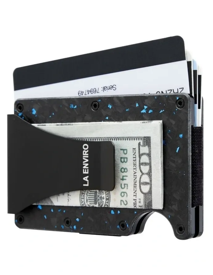 La Enviro Lorne Forged Carbon Wallet in Matte Blue