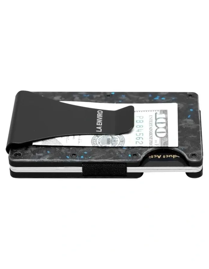 La Enviro Lorne Forged Carbon Wallet in Matte Blue