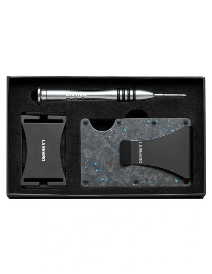 La Enviro Lorne Forged Carbon Wallet in Matte Blue