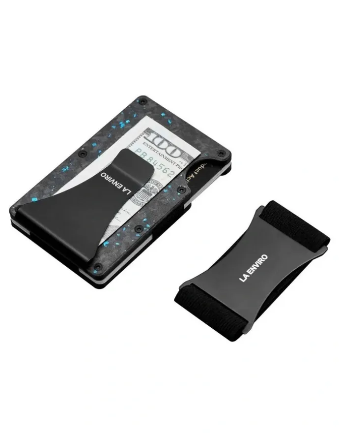 La Enviro Lorne Forged Carbon Wallet in Matte Blue