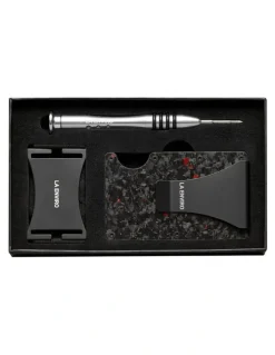 La Enviro Lorne Forged Carbon Wallet in Gloss Red