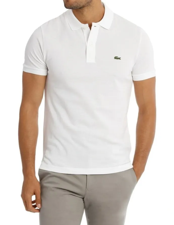 Lacoste Basic Slim Fit Polo Shirt in White