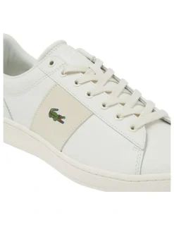Lacoste Carnaby Set Bar Sneaker in Off White/Light Yellow