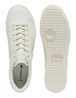 Lacoste Carnaby Set Bar Sneaker in Off White/Light Yellow