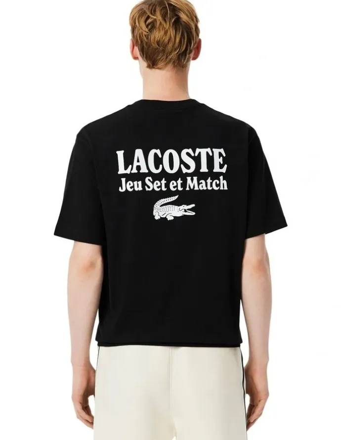 Lacoste Core Originals Back Graphic T-shirt in Black