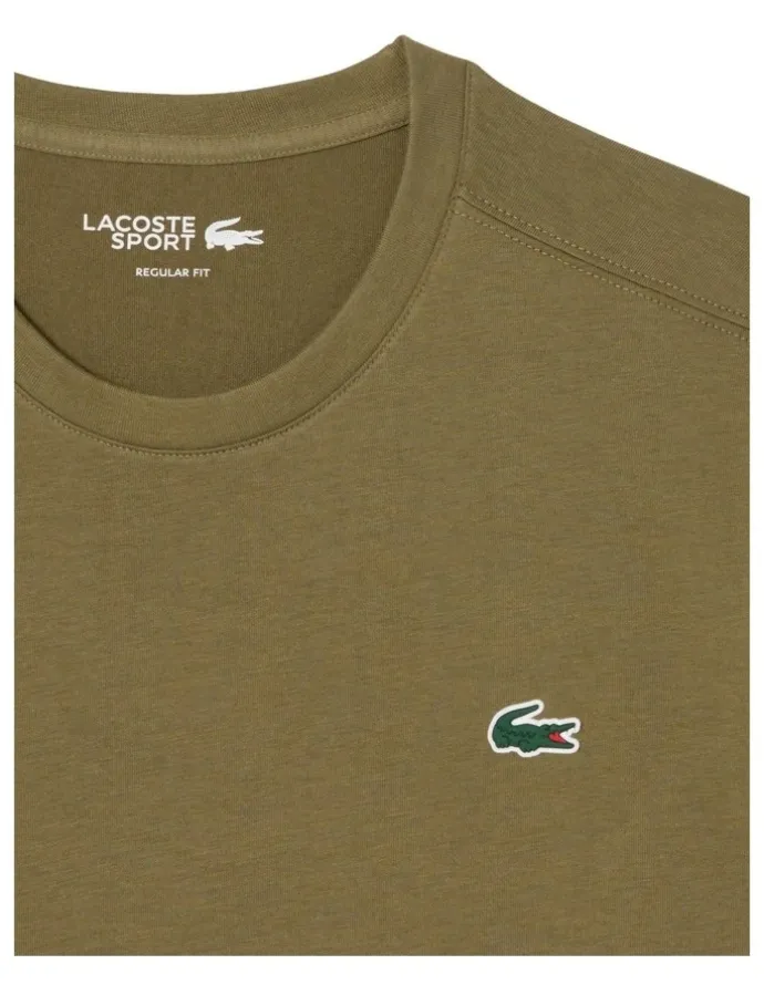 Lacoste Essentials Crew Neck Sport Tee in Olive