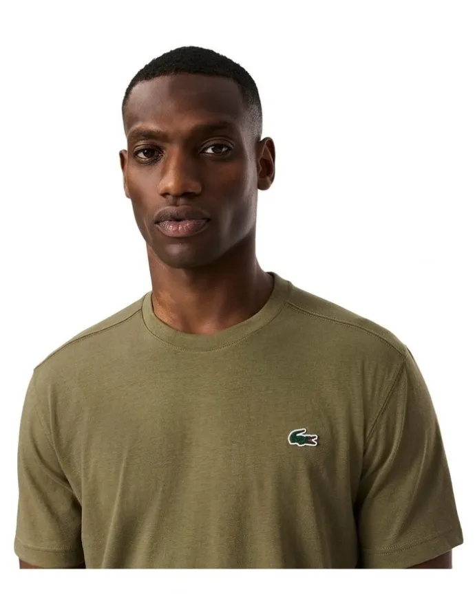 Lacoste Essentials Crew Neck Sport Tee in Olive