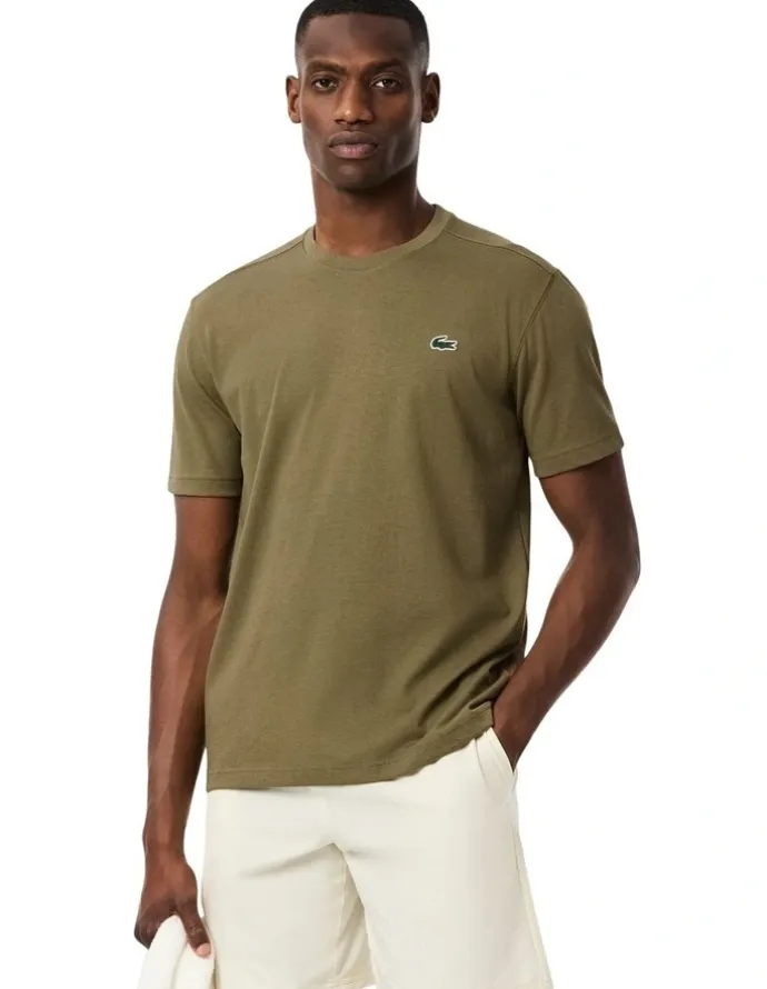 Lacoste Essentials Crew Neck Sport Tee in Olive
