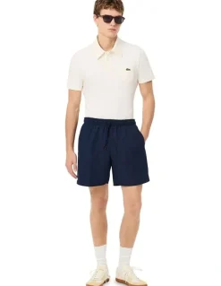 Lacoste Essentials Swim Short in Navy Blue/Green