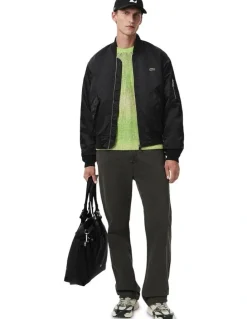 Lacoste Essential Tech Twill Bomber Jacket in Black