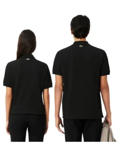 Lacoste Soft Branding Classc Fit Pique Polo Shirt in Black