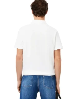 Lacoste Tape Regular Fit Polo Shirt in White