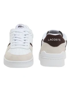 Lacoste T-Clip Sneaker in White/Dark Brown