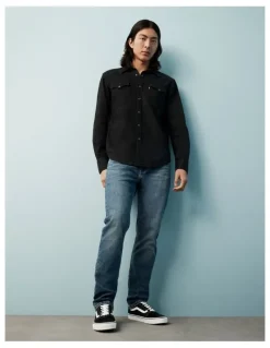 Levi's Barstow Denim Western Shirt in Marble Black
