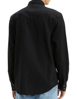 Levi's Barstow Denim Western Shirt in Marble Black