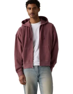 Levi's Hayes Boxy Full-Zip Sweatshirt in Post-Grunge Roan Rouge