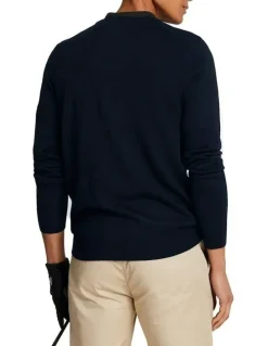 Lyle & Scott Merino Blend V-Neck Knit in Navy