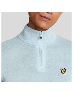 Lyle & Scott Merino Blend 1/4 Zip Knit in Club Blue