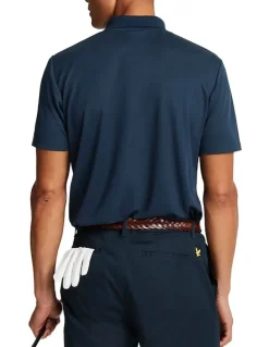 Lyle & Scott Tonal Tech Golf Polo Shirt in Dark Navy